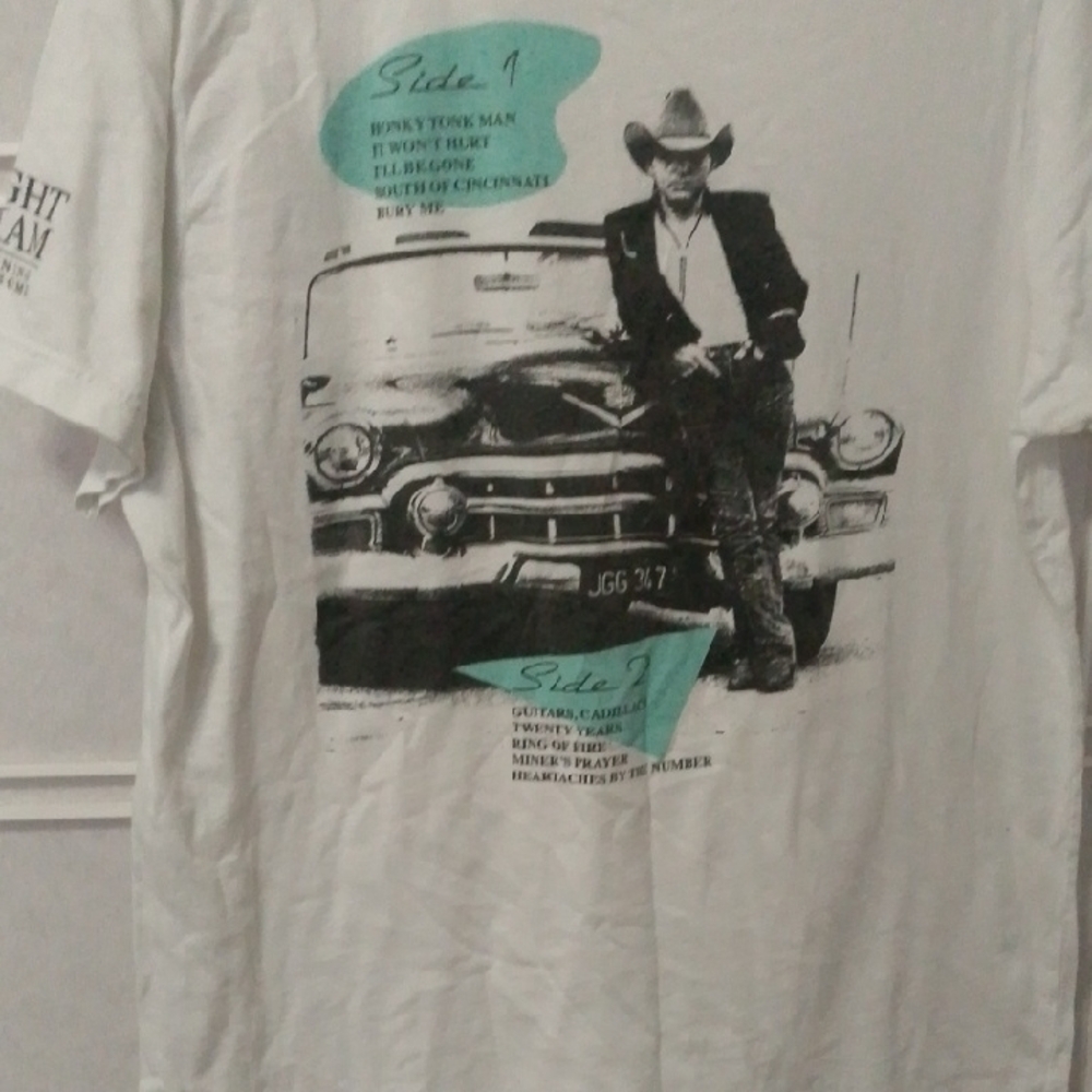 Dwight Yoakam Bella Canvas White Graphic Tee with Green Accents - Picture 5 of 6